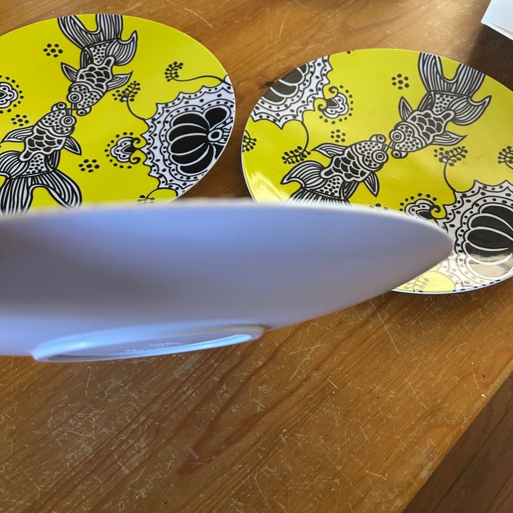 EUC 3 large Anthropologie melanine koi fish platters/plates. 12 inch. Beautiful - Picture 6 of 6